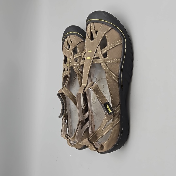 JAMBU T-Strap Leather Memory Foam Women 7.5 sandals - Picture 4 of 9